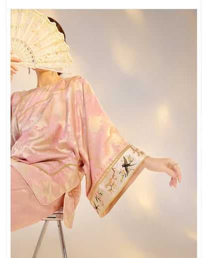 Elegant Jacquard Rayon Shirt New Chinese Style Loose Top