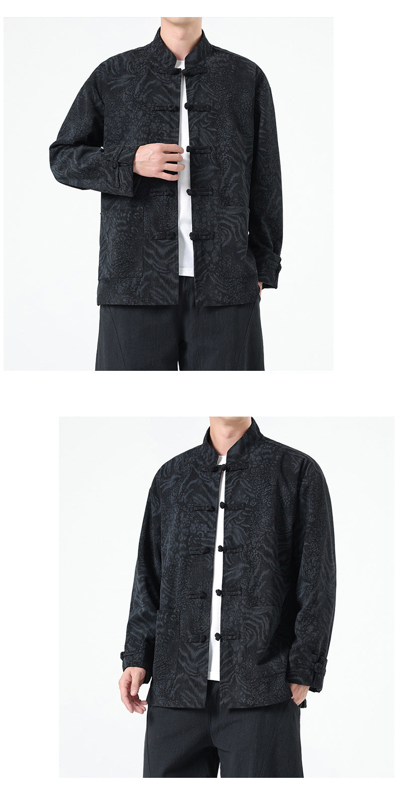 Mens Chinese Hanfu Tang Suit Retro Ancient Style National Top