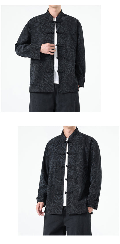 Mens Chinese Hanfu Tang Suit Retro Ancient Style National Top