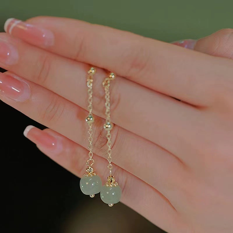 Elegant Chinese Style Earrings | Simple Versatile Ear Hook Clip Jewelry for Women