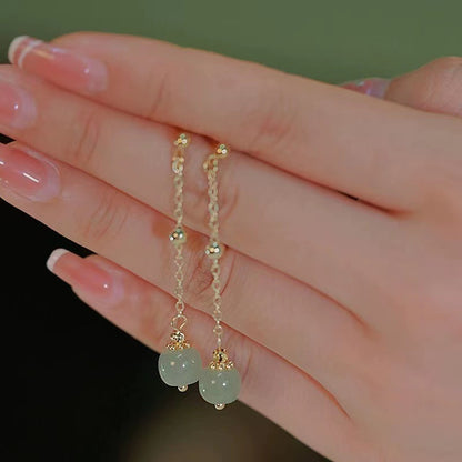 Elegant Chinese Style Earrings | Simple Versatile Ear Hook Clip Jewelry for Women