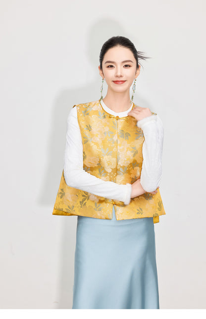 Stylish Retro Jacquard Vest for Women