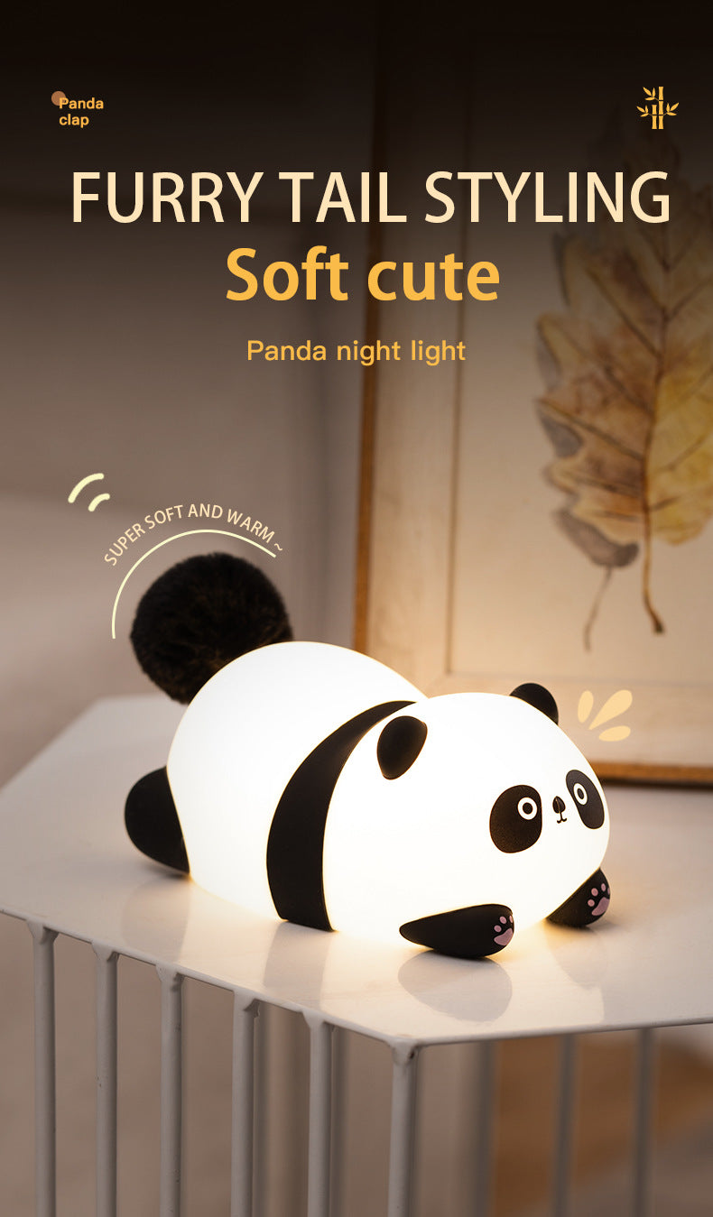 Furry Fun Panda Lamp USB Night Light Cute Bedside Gift Lamp