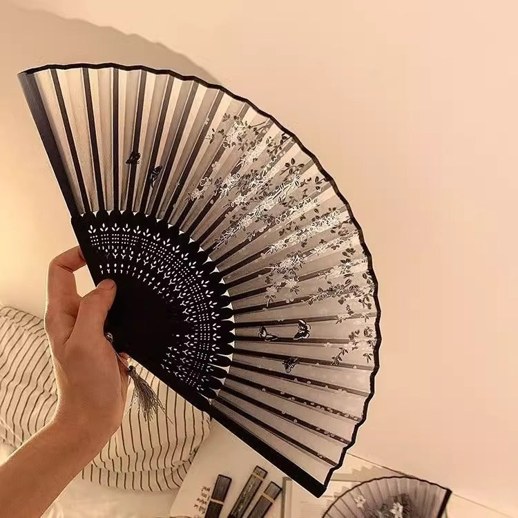 Hanfu Summer Folding Fan — Portable Mamian Skirt Dance Bamboo Fan