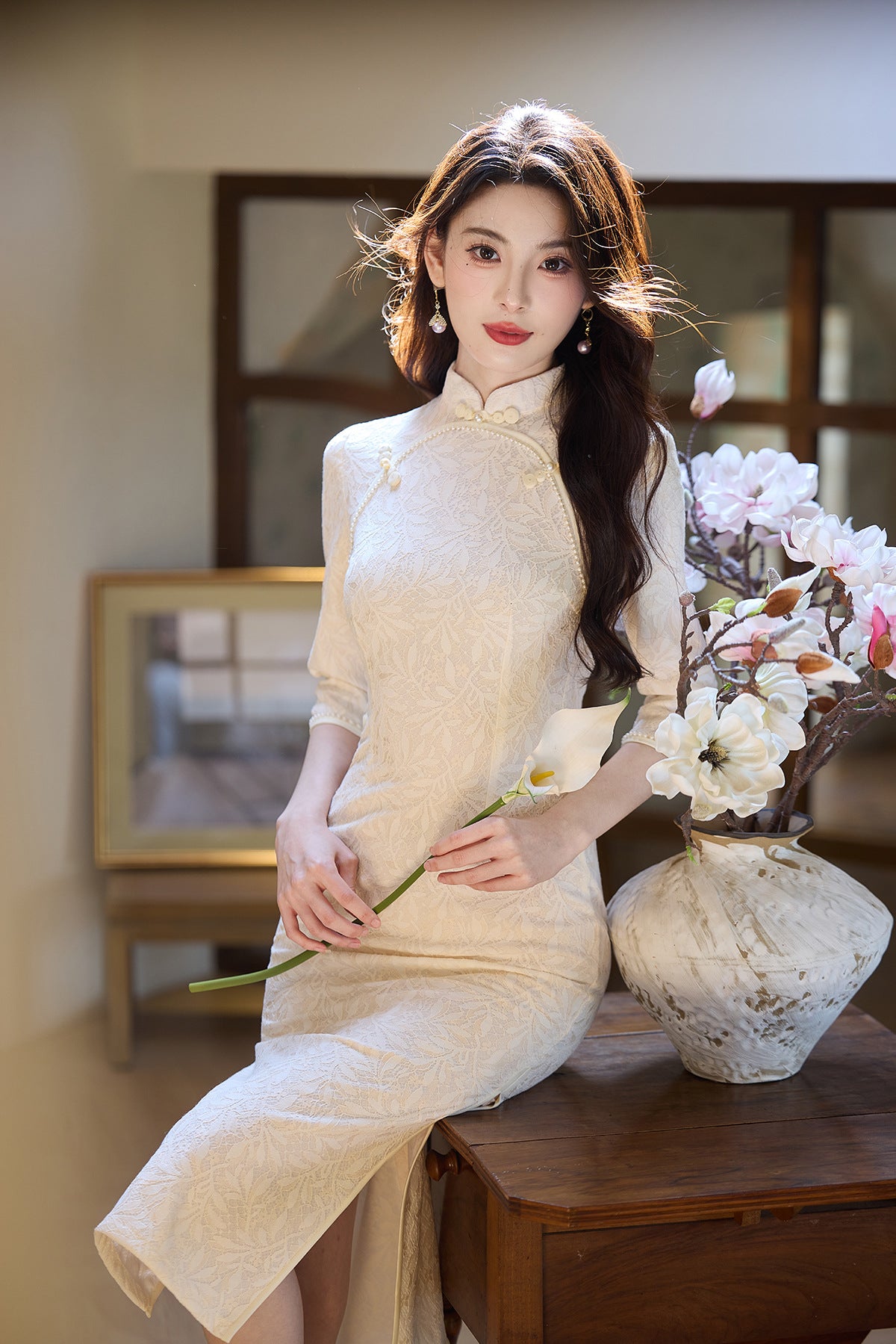 New Chinese Style Qipao – Improved Elegant Daily Engagement Dress