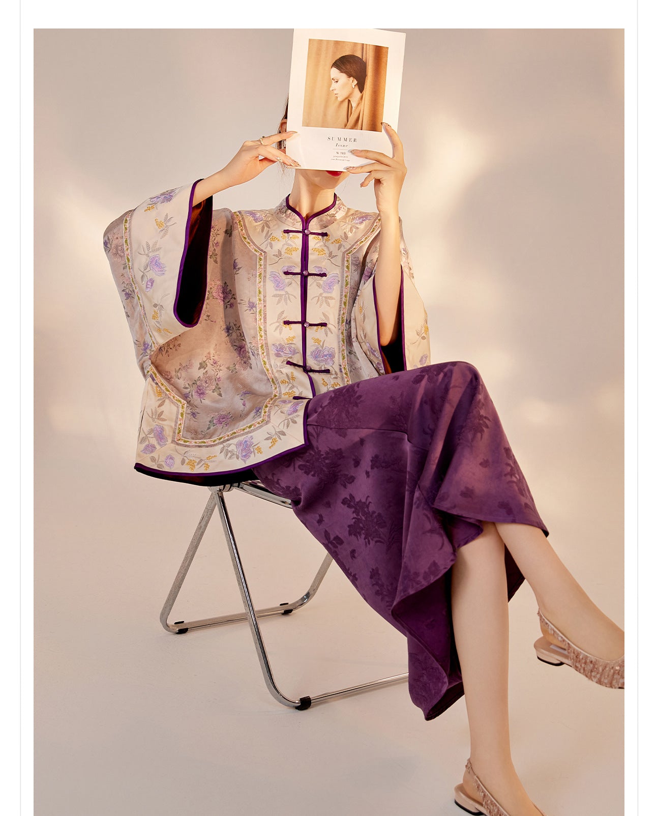 Early Autumn Silk Embroidered Retro Loose Chinese Style Jacket