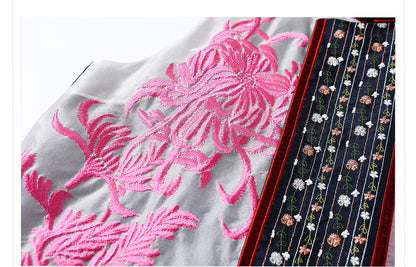 2026 New Chinese Embroidered Colorblock Mulberry Silk Vest Top