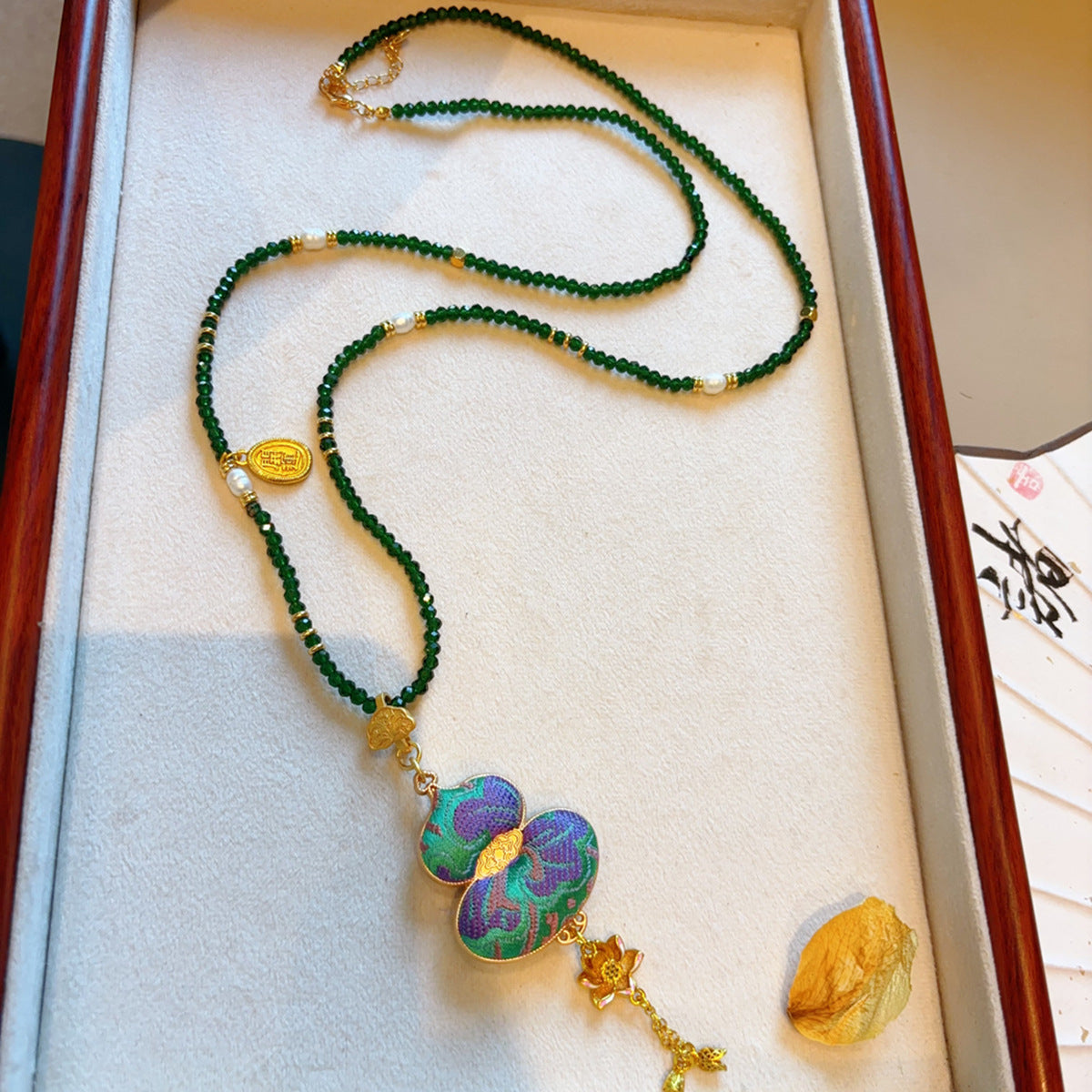 Handmade Song Brocade Gourd Necklace | New Chinese Style Cultural Heritage Accessory