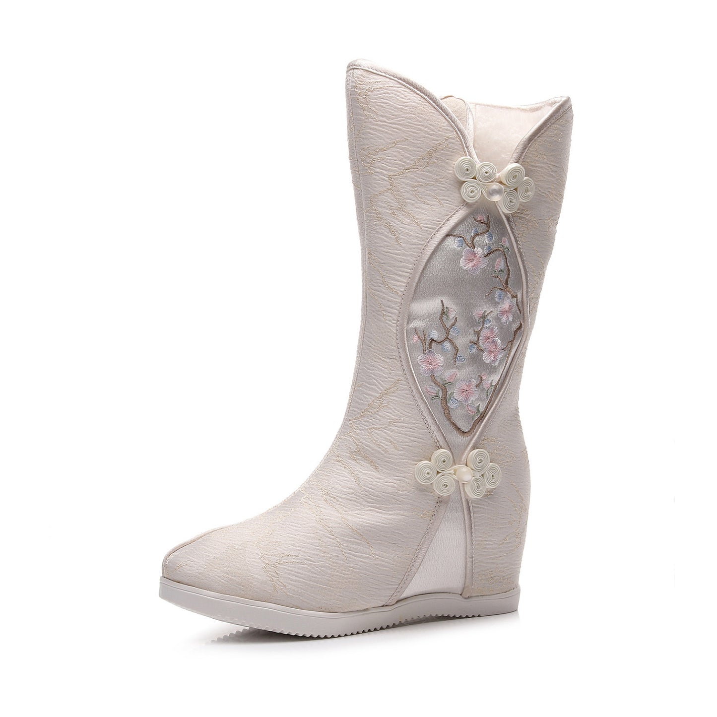 Women’s Hanfu Boots — Embroidered Ink Painting Autumn Height-Increasing Shoes