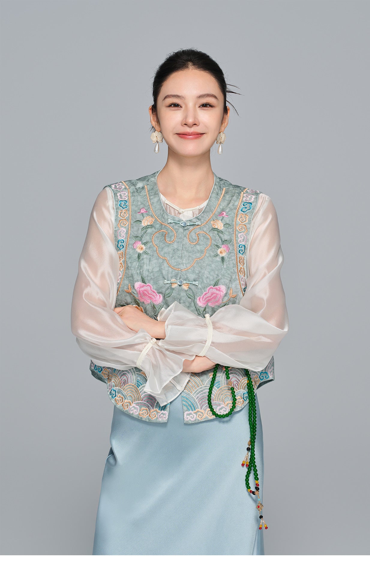 Embroidered Sleeveless Vest for Women