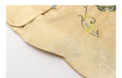 High-End Embroidery Stand Collar Vest & Jacquard Mermaid Skirt