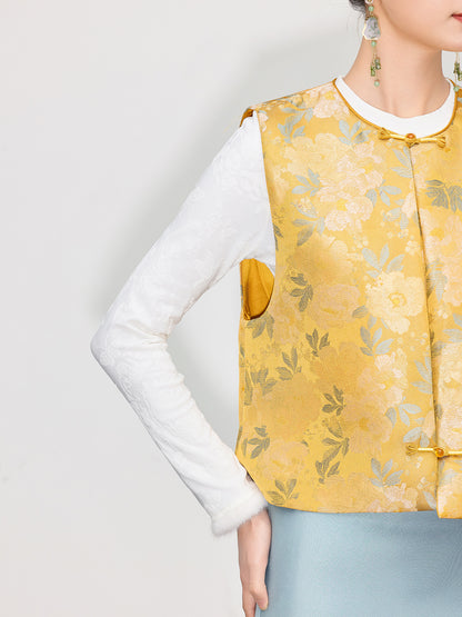 Stylish Retro Jacquard Vest for Women