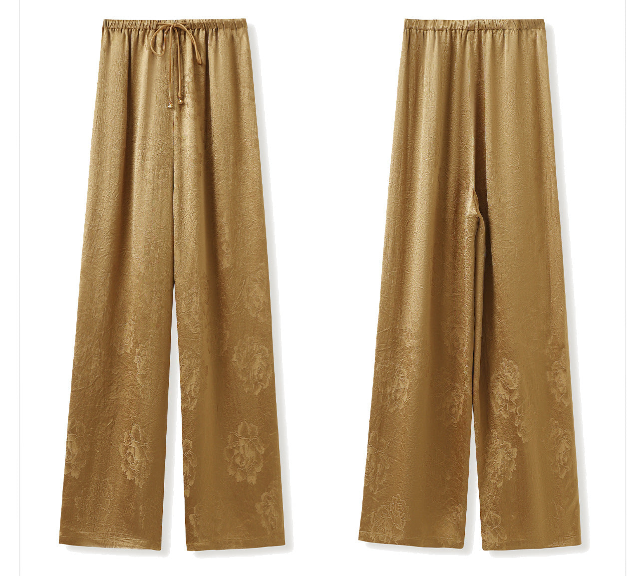 2026 New Chinese Style Elegant Acetate Wide-Leg Pants for Women