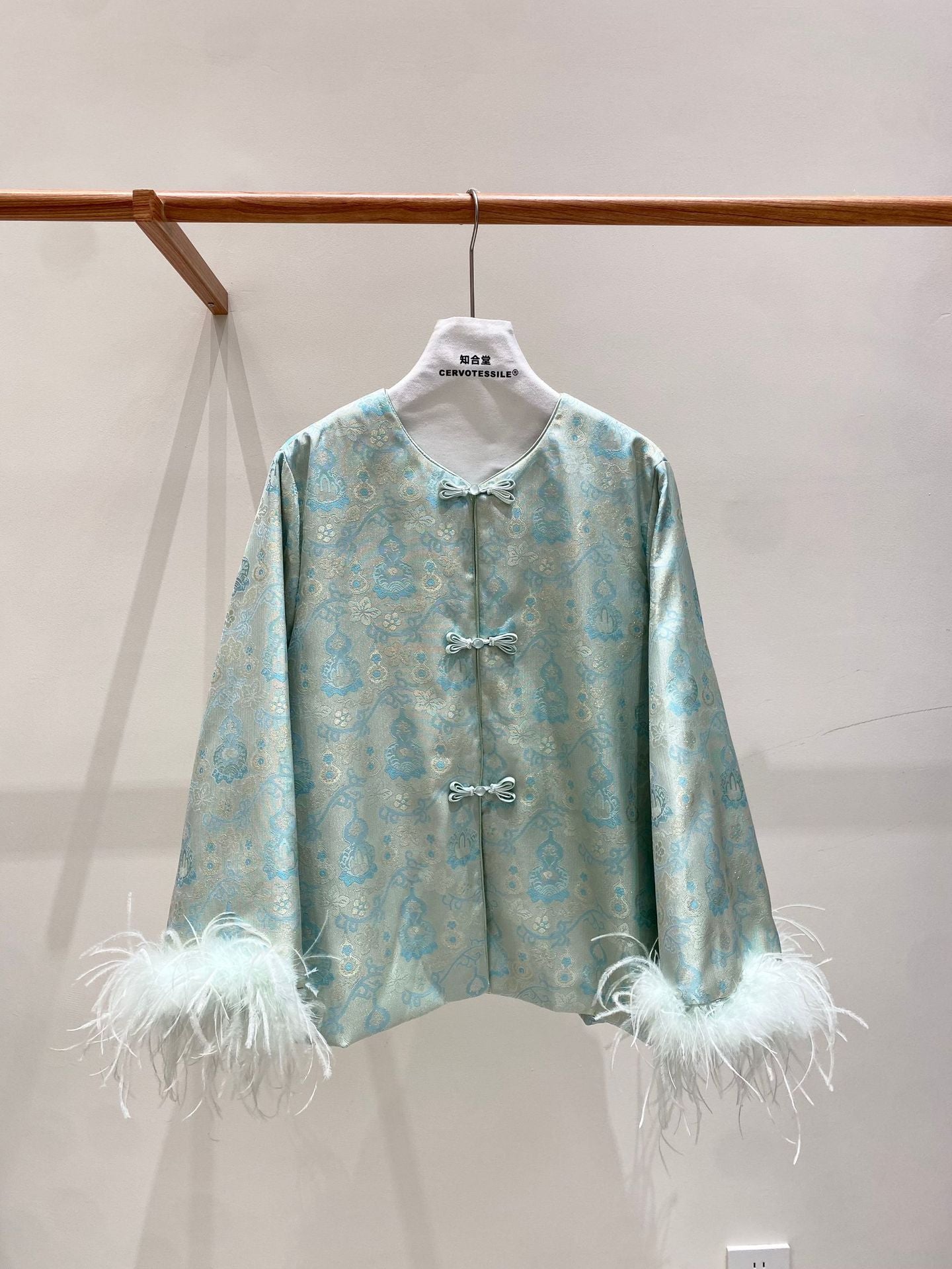 Stylish Satin Jacket with Unique Furry Sleeves