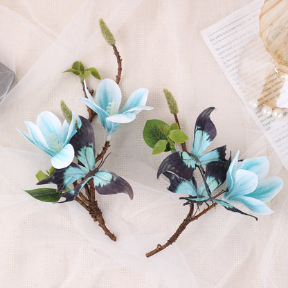 Ancient Style Magnolia Flower Hairpin Fairy Tassel Braided Hanfu Accessory