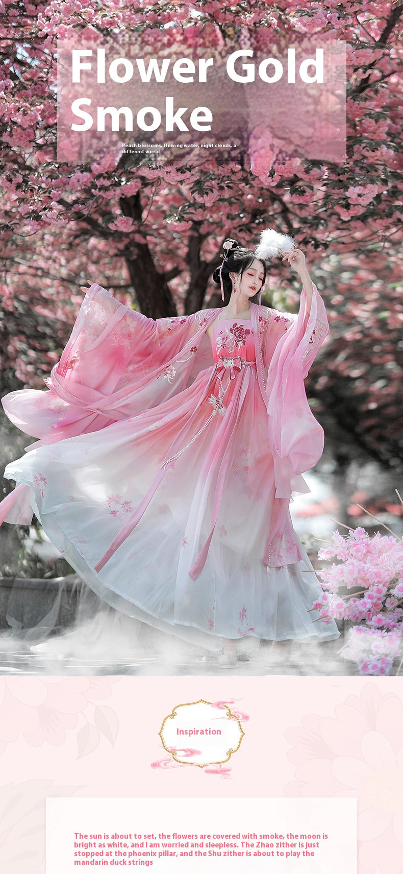 Oriental Ancient Hanfu Costume — Heavy Embroidery Summer Outfit