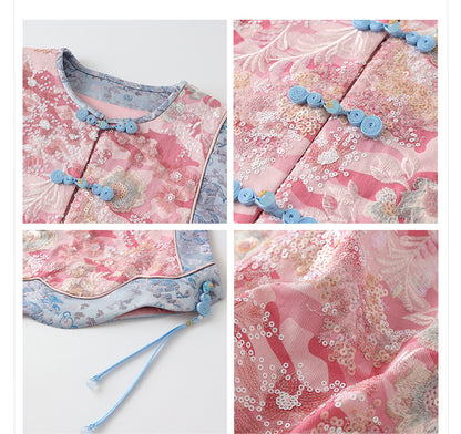 Jacquard Sequin Tank Top – Elegant National Style Women's Wear