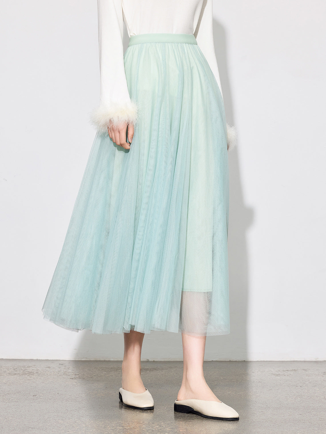 Chic Layered Tulle Skirt — High Waist Fairy Midi A-Line Skirt