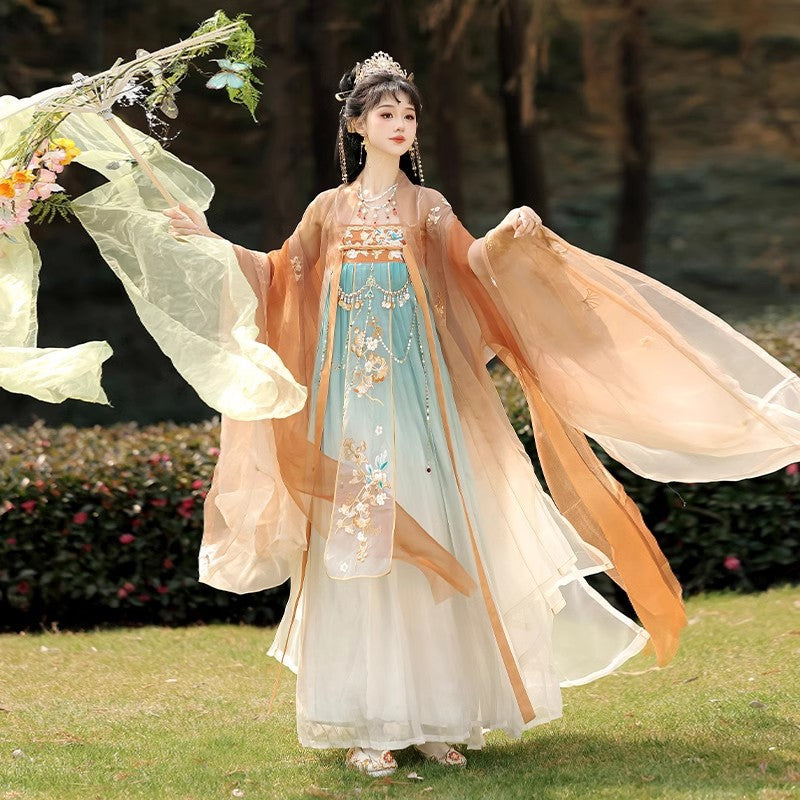 Oriental Ancient Hanfu — Chest-High Ru Skirt & Heavy Embroidery Outfit