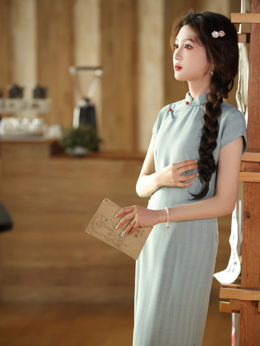 2025 Spring Summer Cheongsam – Slim Fit Artistic Chinese Dress