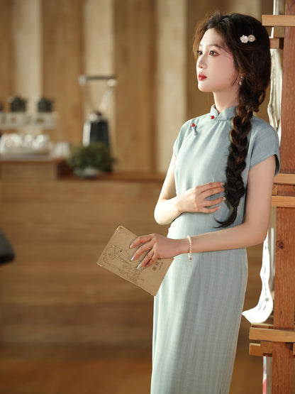 2025 Spring Summer Cheongsam – Slim Fit Artistic Chinese Dress