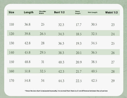 Girls Summer Hanfu Set — Short Sleeve Shirt & Mamian Skirt Two-Piece