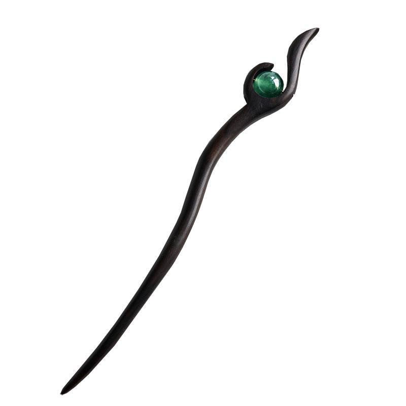 Ancient Style Hanfu Hairpin Travel Versatile Green Beads Ebony Hairpin