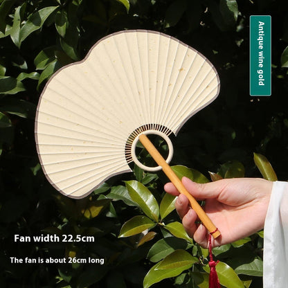 Handmade Ginkgo Leaf Xuan Paper Round Fan — Classical Chinese Style