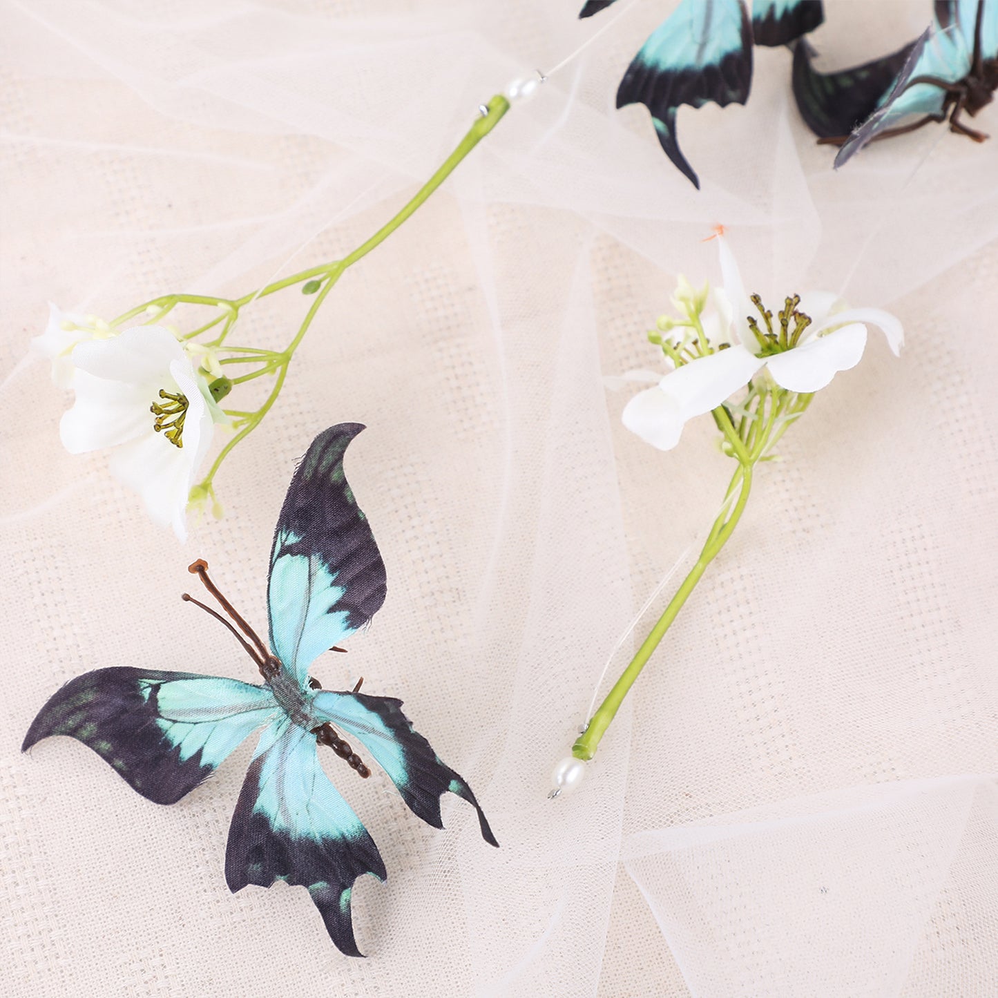 Ancient Style Magnolia Flower Hairpin Fairy Tassel Braided Hanfu Accessory