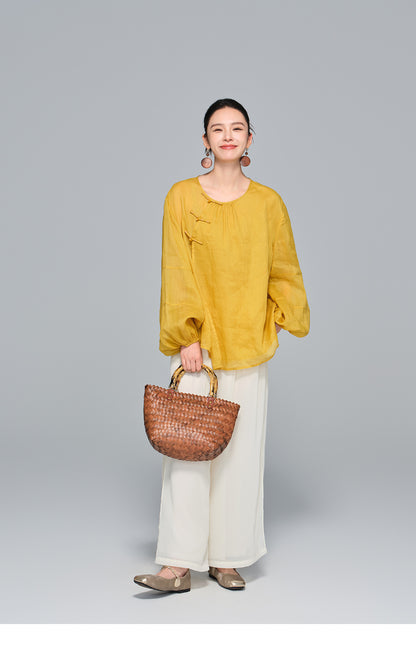 Stylish Loose Linen Women's Top