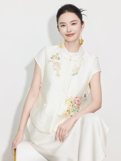 Elegant Chinese Style Design Sense Vest Top