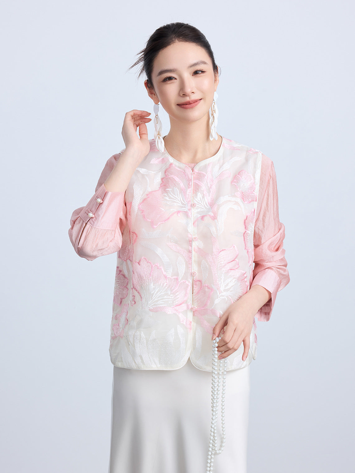 High-End Elegant Embroidered Women's Vest Top