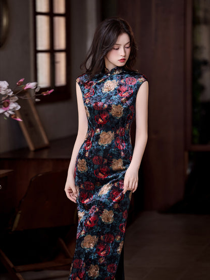 New Chinese Style Cheongsam – Retro Sleeveless Slimming Dress