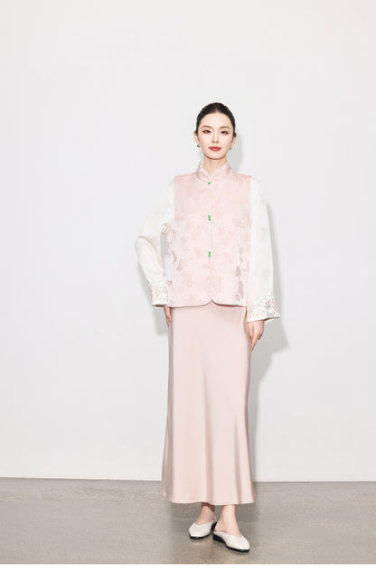 High-End Elegant Jacquard Vest Top for Women