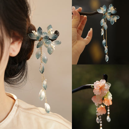 National Style Cheongsam Hairpin Women Hanfu Wooden Tassel Hair Accessory