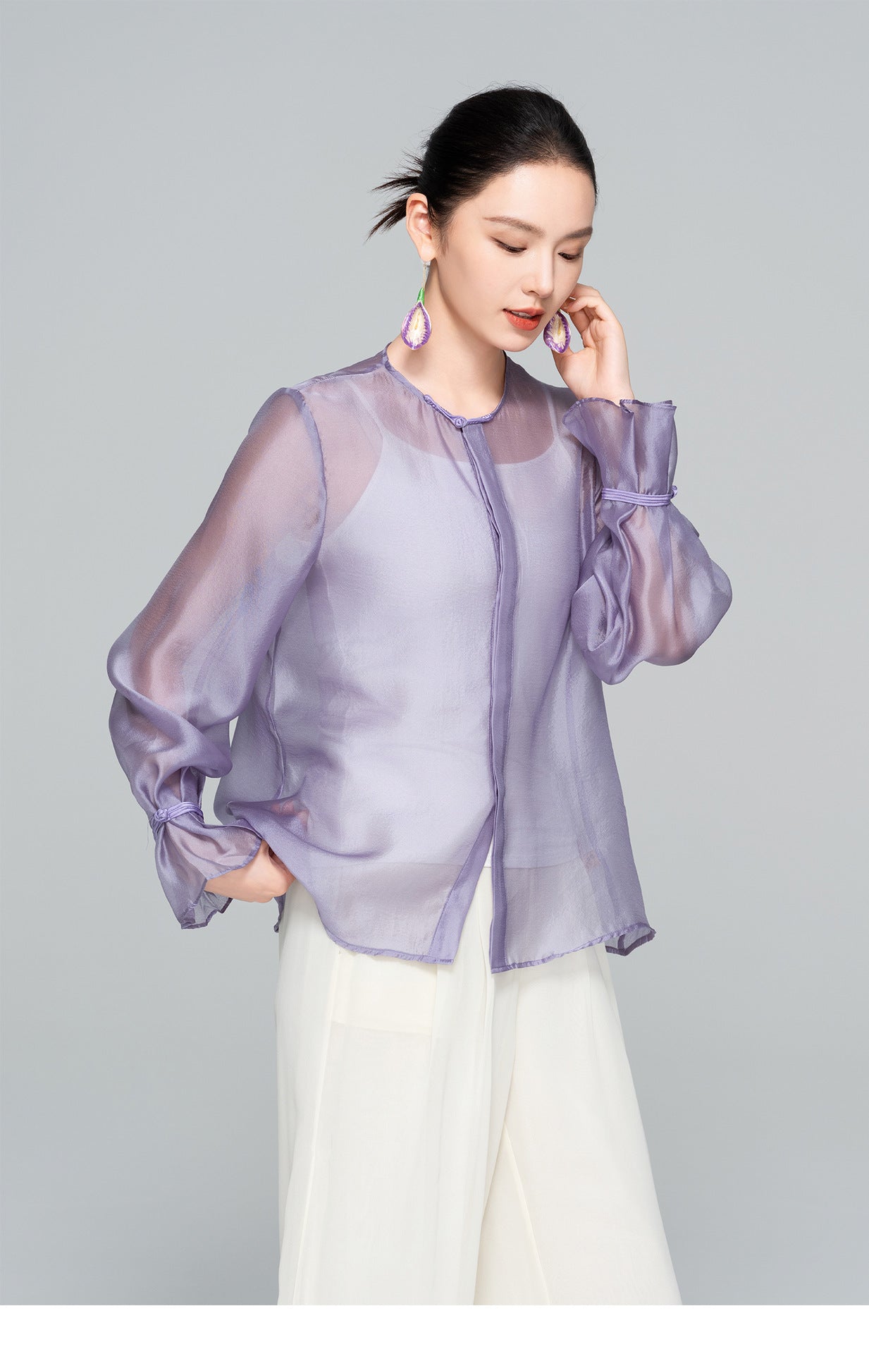 High-End Lightweight Bell Sleeve Top for Women
