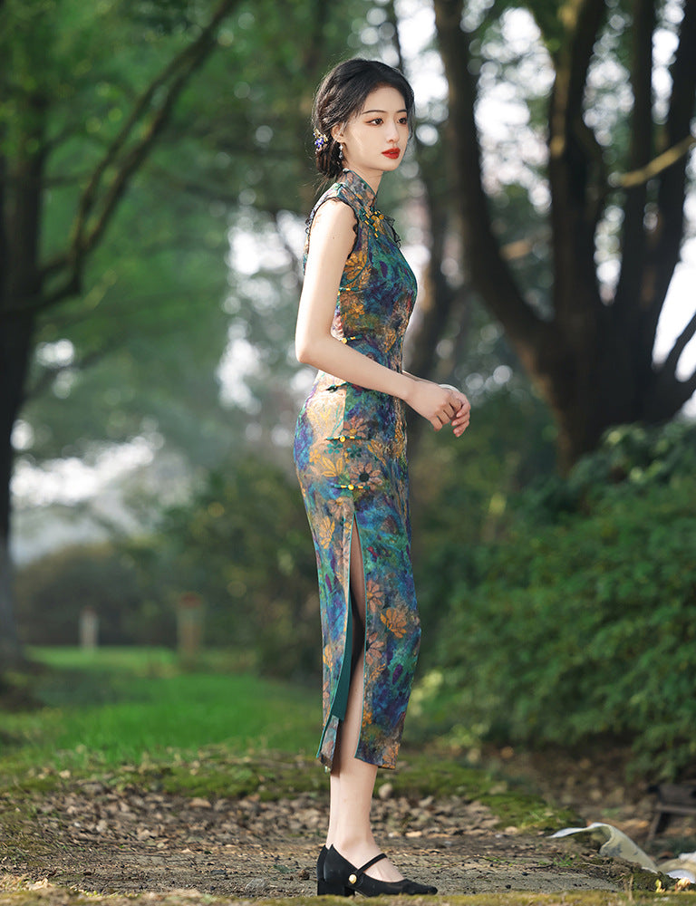Elegant Sleeveless Cheongsam – Youth Retro High-End Dress