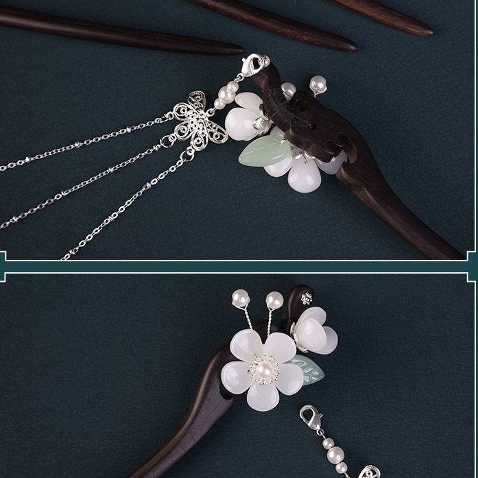 Wooden Hairpin Hair Bun Ornament | Chinese Style Cheongsam Hair Accessory