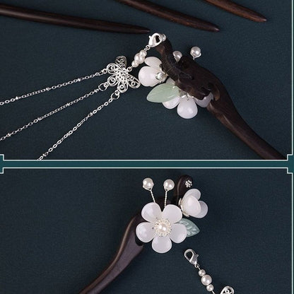 Wooden Hairpin Hair Bun Ornament | Chinese Style Cheongsam Hair Accessory