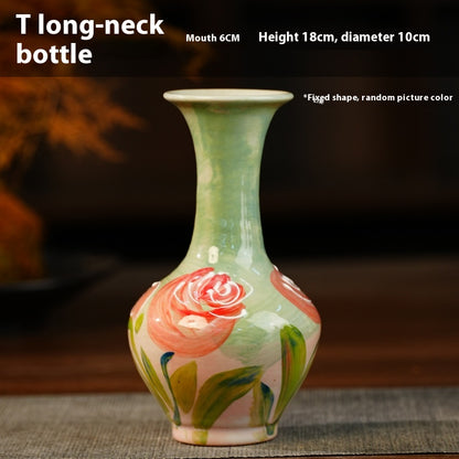 Jingdezhen Handmade Ceramic Vase — Oil Painting Style Small Home Decor