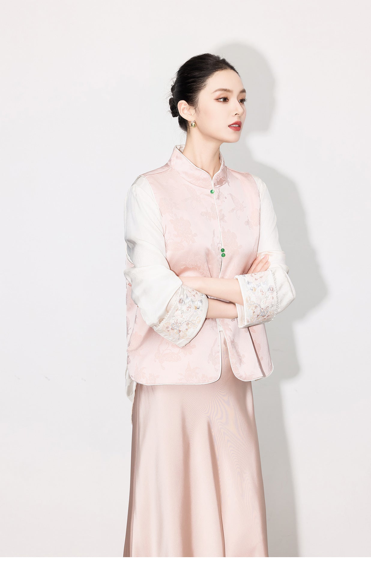 High-End Elegant Jacquard Vest Top for Women