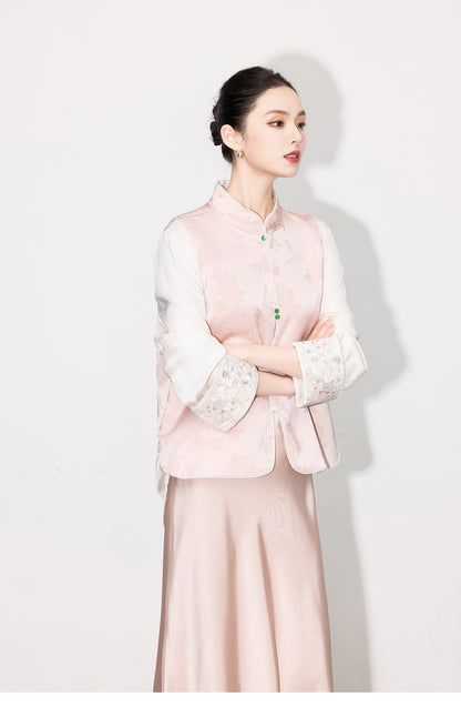 High-End Elegant Jacquard Vest Top for Women