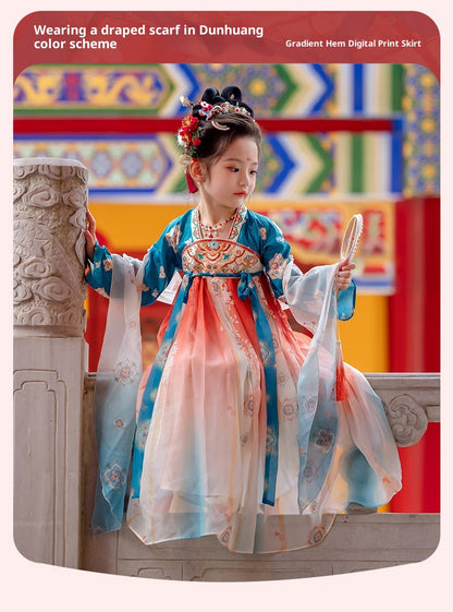 Girls’ Spring Autumn Hanfu | High-End Fairy Ru Skirt National Style Dress