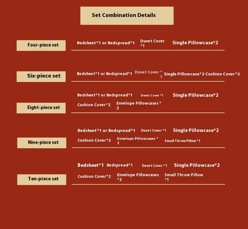 Luxury Red Cotton Wedding Bedding 4-Piece Embroidered Set