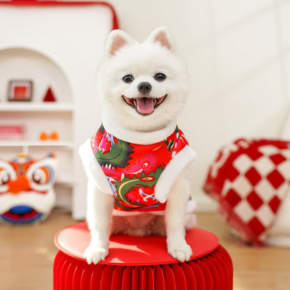 Pet Northeast Large Floral Coat Warm Cotton Jacket for Dogs & Cats