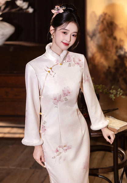High-End Chinese Qipao – Gorgeous Winter Dress for Women
