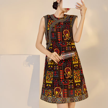 High-End Summer Dress for Women |New Chinese Style Embroidered Long Dress